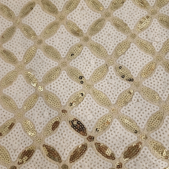 White Gold Sequin Open Back Dress The Population Dress Sz Xs Spring Summer Party - Picture 5 of 6